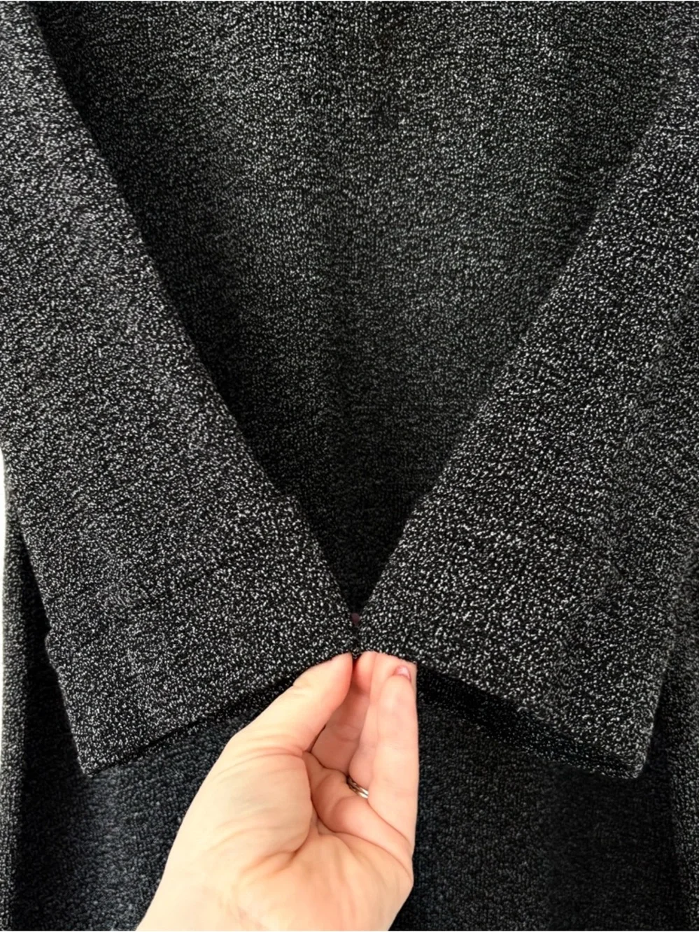 𝅺TOULA Vintage Wool Blend Sweater Dress Cuffed Sleeve Hand Knit Grey *FLAW* - Picture 4 of 16